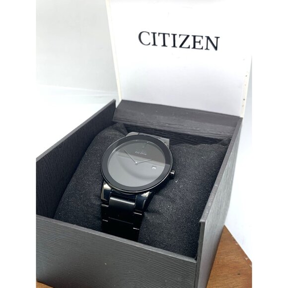 Citizen Men's Watch Eco-Drive AU1065-58E Axiom Black Dial Stainless Steel 40mm - Picture 3 of 15